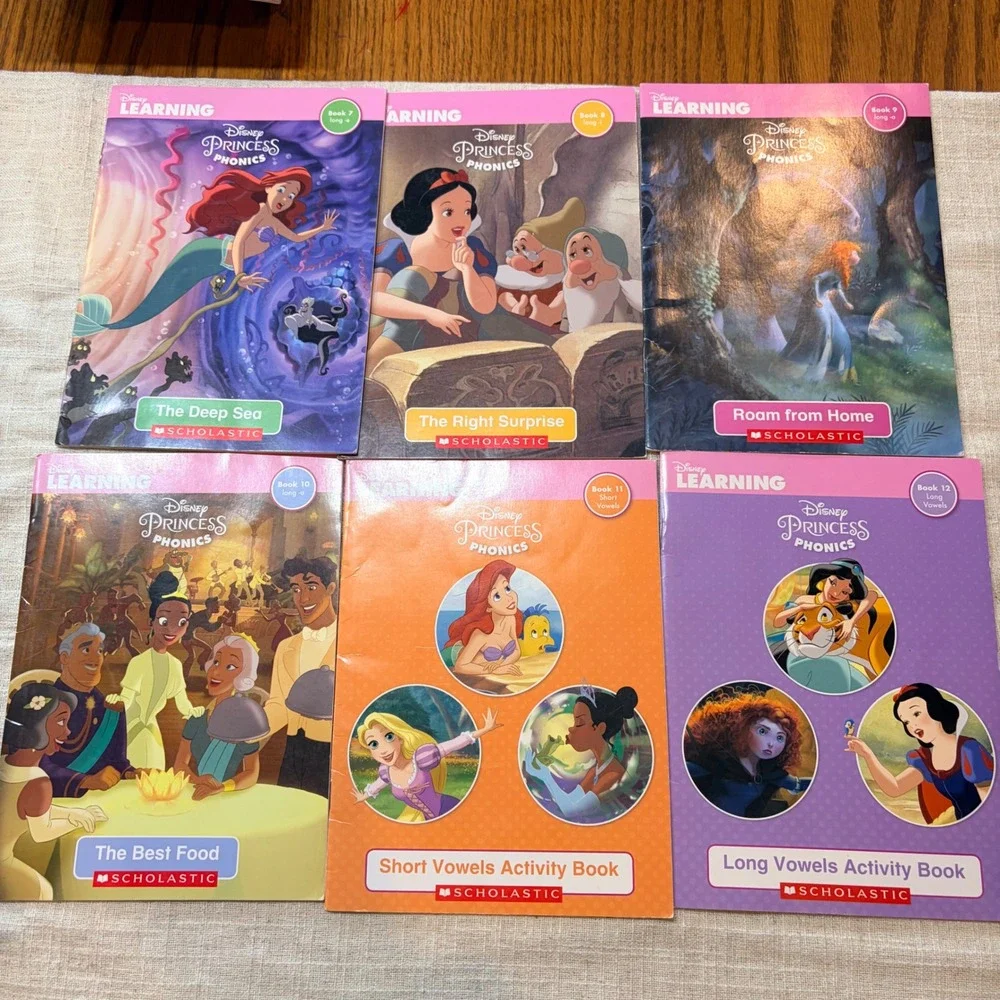 Disney Princess Phonics Scholastic Reading Adventures Books Lot of 14
